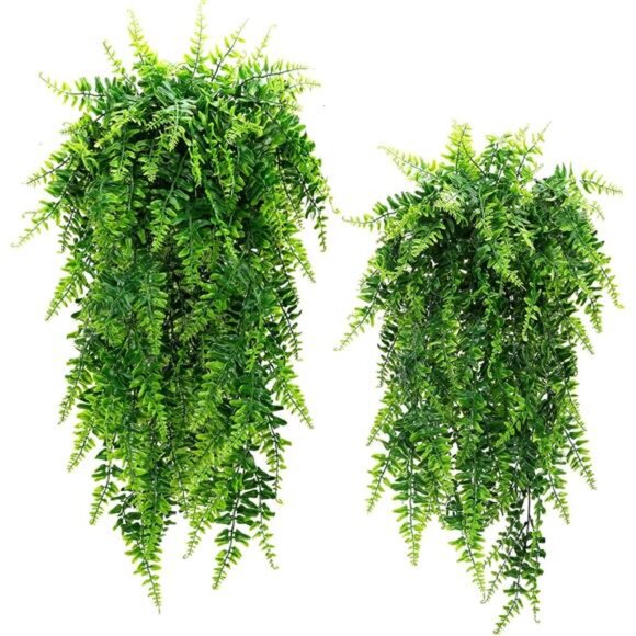 Fake Fern Artificial Hanging Ferns Outdoor Faux Hanging Greenery Plant Indoor - Picture 8 of 14